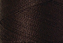 A swatch of Mettler Silk Finish 50 Thread Very Dark Brown 1002