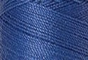 A swatch of Mettler Silk Finish 50 Thread Tufts Blue 1464