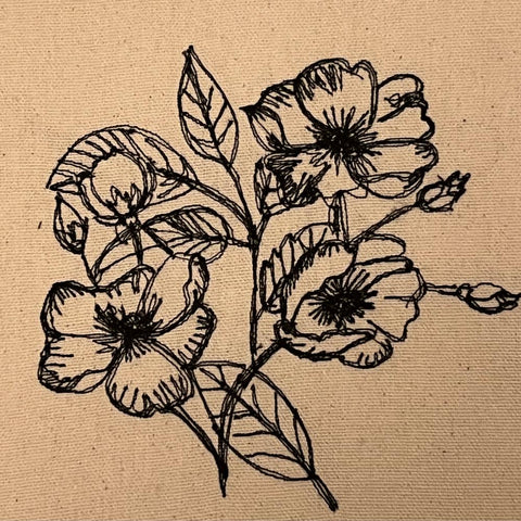 free-motion dog rose at The Make Spot