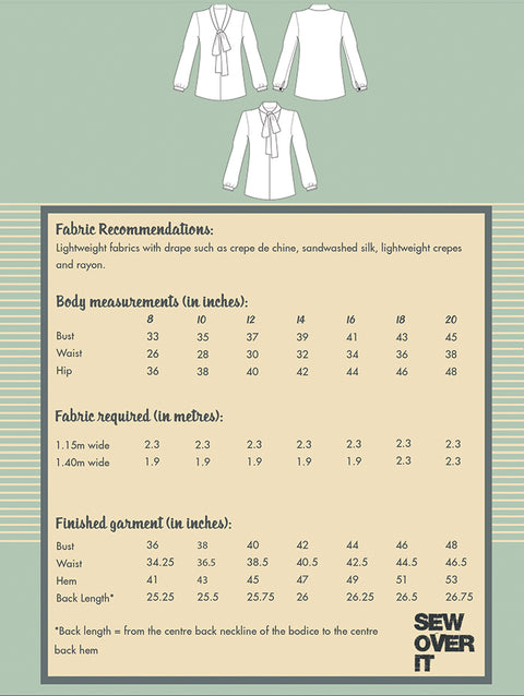 Sew Over It Pussy Bow Blouse Sewing Pattern