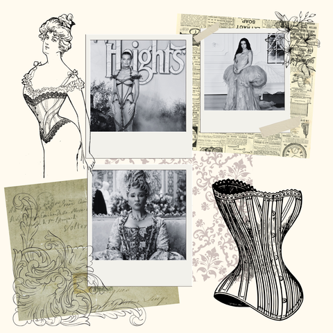 victorian moodpboard depicting corsets from TMS