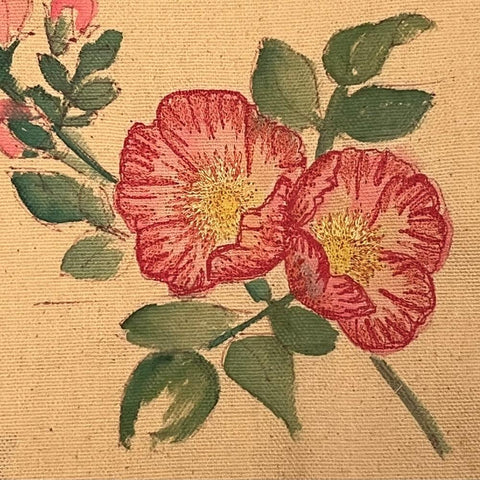 free-motion painted dog rose at The Make Spot