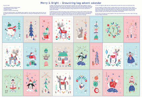 Image of Fabric-Dashwood-Studios-Merry-&-Bright-Drawstring-Advent-Bags