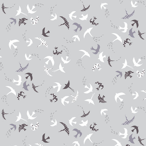Image of Fabric-Dashwood-Studios-Ditsies---Silver-Birds
