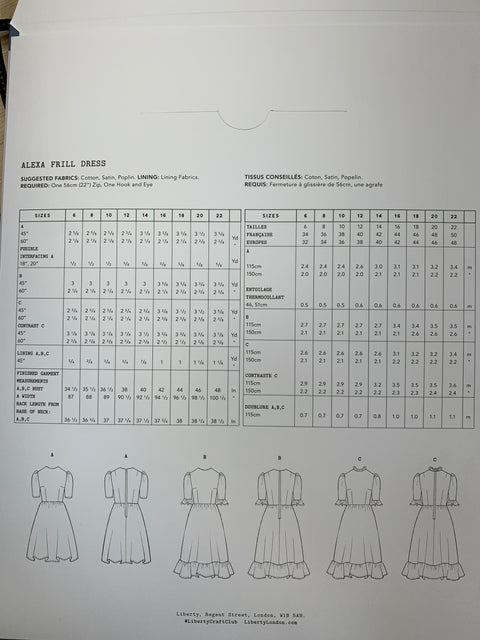 Liberty Alexa Frill Dress Pattern