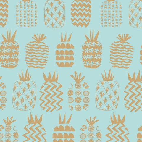 Image of Fabric-Dashwood-Studios-Ocean-Drive-Metallic-Pineapples