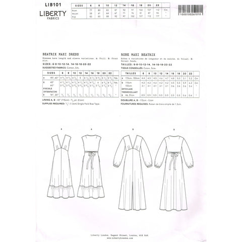 Liberty Beatrix Maxi Dress Pattern