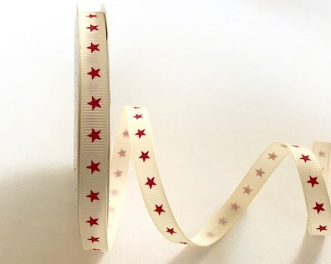 Red Star Grosgrain Ribbon
