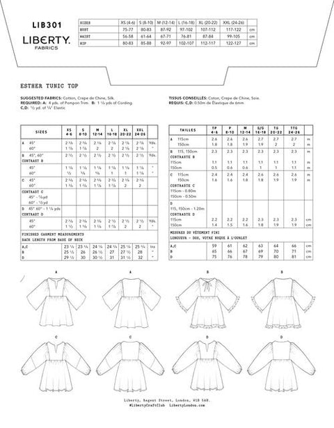 Liberty Esther Tunic Top Pattern