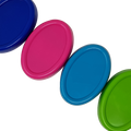 A set of three magnetic pin holders in blue, pink, and green colors, designed to securely hold pins and needles.