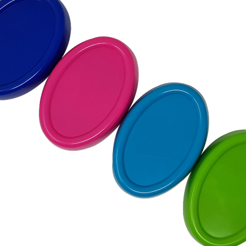 A set of three magnetic pin holders in blue, pink, and green colors, designed to securely hold pins and needles.