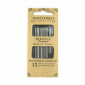 Packaging for Whitecroft England Heritage Premium hand sew needles, showing a cardboard dispenser with needles visible inside.