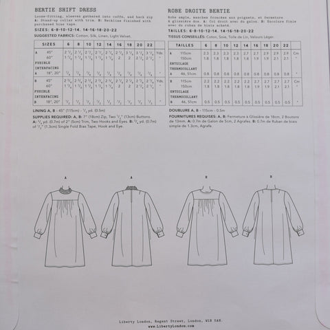 Liberty Bertie Shift Dress Pattern